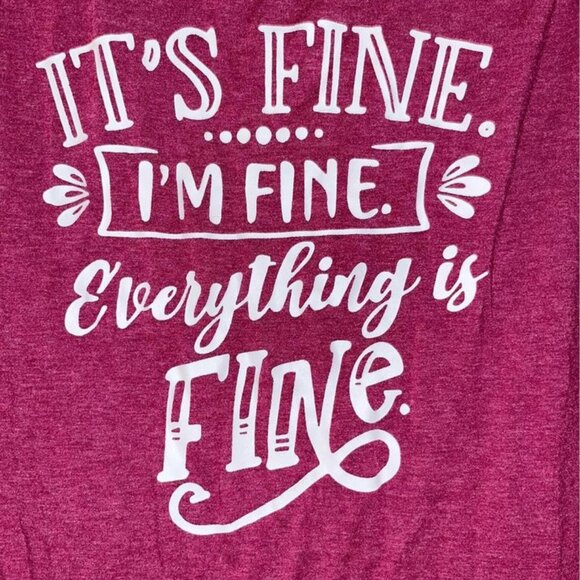 “It's Fine” Sleeveless Graphic Tee, XL - Picture 2 of 10